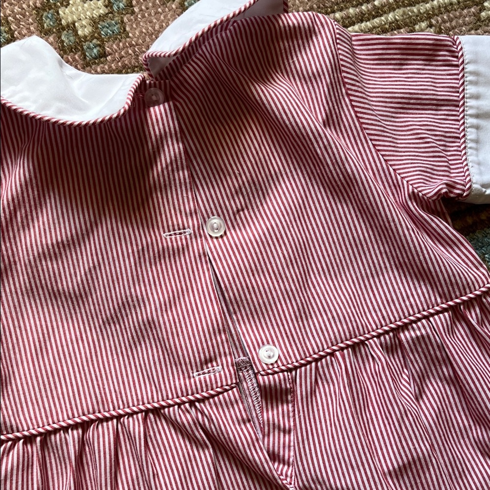 Banana Split Red and White Striped Romper with Peter Pan Collar - size 24 mos - Picture 6 of 6